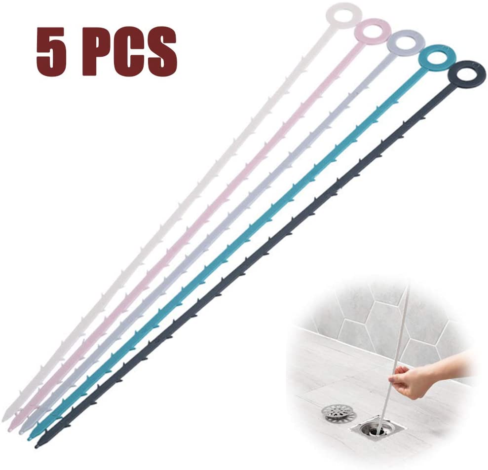 Sink Sewer and Kitchen Toilet Huishang Drain Snake Drain Clog Remover,7 in 1 Drain Hair Catcher Drain Auger Sink Snake Cleaning Tools for Bathroom Tub 