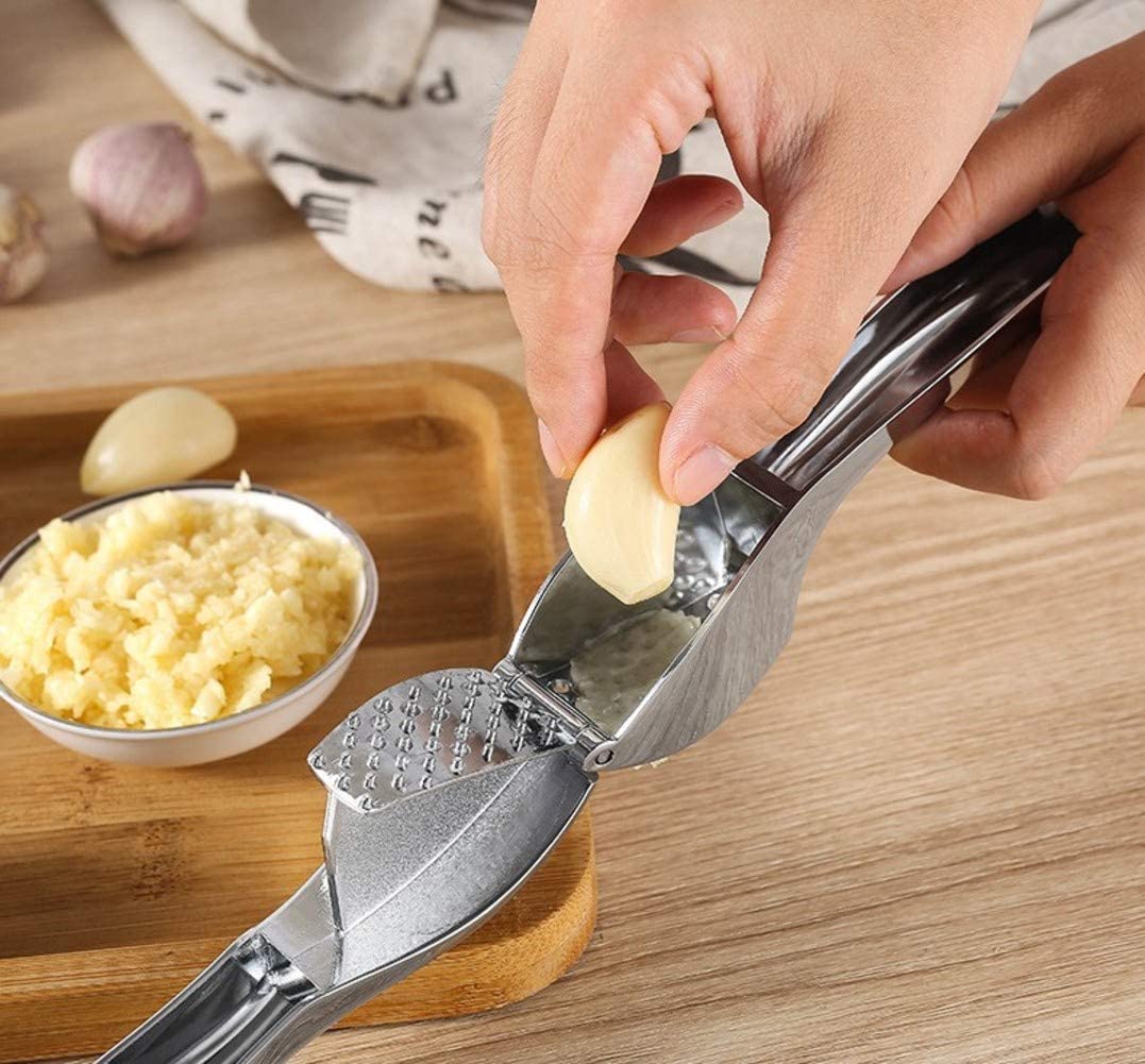 Stainless Steel Garlic Press, Garlic Peeler Crusher and Mincer with Sturdy  Design Professional Peeler Easy Squeeze Food Grade Rust proof Easy Squeeze  and Clean Dishwasher Safe Ergonomic Comfort Handle-FeiLiFan Direct